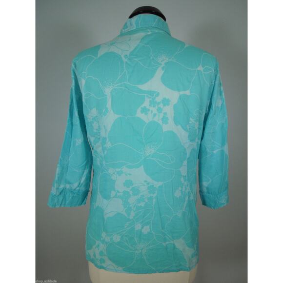 BLAST Shirt M MEDIUM Petites Womens Floral Print Button Down - Picture 4 of 6